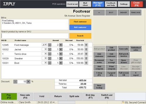 Erply Point of Sale for Windows Screenshot